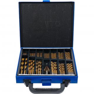 Vrtáky špirálové &amp; vrták stupňovitý, HSS, nitrid titánu, 1 - 10 mm, 119 dielov, BGS 2009 (Twist &amp; Step Drill Set | HSS | titanium nitrated | 1 - 10 mm | 119 pcs. (BGS 2009))