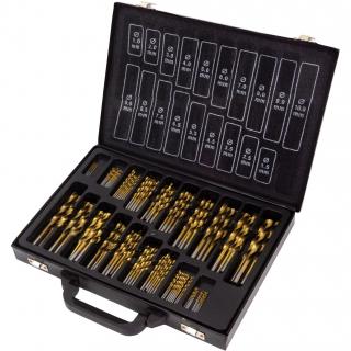 Vrtáky špirálové, HSS, nitrid titánu, 1 - 10 mm, 170 dielov, Welzh 2015-WW (Drill Bit Set; Twist Drill Set HSS Titanium Nitrated 1 - 10 mm 170-Piece (Welzh 2015-WW))