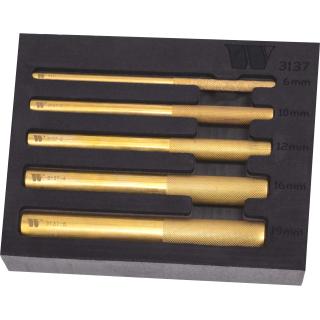 Vyrážeče mosadzné, 145 mm, 6 - 19 mm, 5 dielov, Welzh 3137-WW (5 -Piece Brass Punch Set(Welzh 3137-WW))