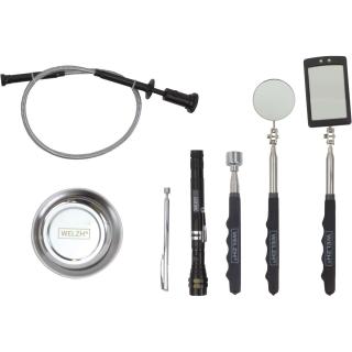 Vyťahováky predmetov, zrkadlá, lampa a miska, 7 dielov, Welzh 4298-WW (7-Piece Magnetic Tool &amp; Light Assortment (Welzh 4298-WW))