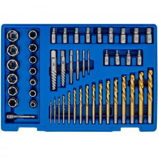 Vyťahováky zalomených skrutiek a matíc s ľavoreznými vrtákmi, 2 - 18 mm, 49 dielov, BGS 70329 (Screw and Nut Extractor Set with Left Cutting Drill Set | 2 - 18 mm | 49 pcs. (BGS 70329))
