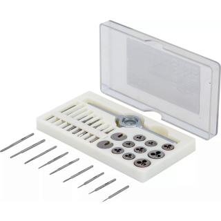 Závitníky a očká, M1 - M2,5, 31 dielov, BGS 902 (Tap and Die Set | M1 - M2.5 | 31 pcs. (BGS 902))