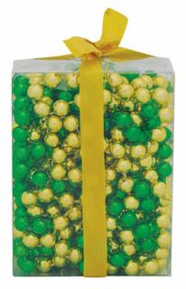 Girlanda - guľočky, zlatá/zelená. 9 m
