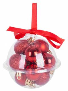 Gule Vianoce, 12 ks, 3 cm, červené, na vianočný stromček