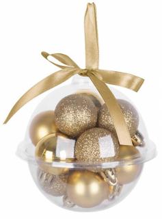 Gule Vianoce, 12 ks, 3 cm, zlaté, na vianočný stromček