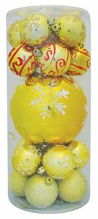Gule Vianoce, 20 ks, zlaté s ornamentmi, mix, 6-17 cm