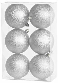 Gule Vianoce, 6 ks, strieborné, na vianočný stromček, 8 cm