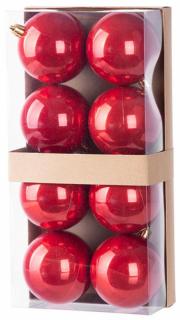 Gule Vianoce, 8 ks, červené, na vianočný stromček, 7 cm