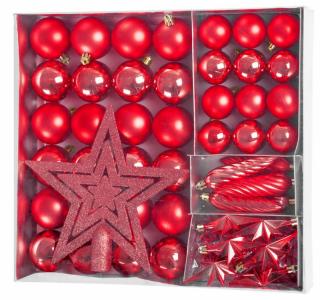 Gule Vianoce, sada, 50 ks, 4-5 cm, červené