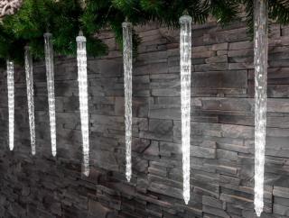 Icicle, 288 LED studená biela, 8 cencúľov, vodopádový efekt, 230 V, exteriér,