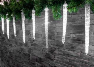 Icicle, 352 LED studená biela, 16 cencúľov, vodopádový efekt, 230 V, exteriér