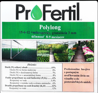 ProFertil Polylong 15-06-12, 8-9 mesačné hnojivo (20kg)