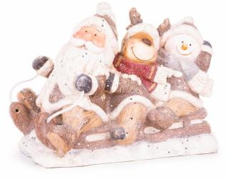 Santa, sob a snehuliak na saniach, keramika, 45x23x34,50 cm