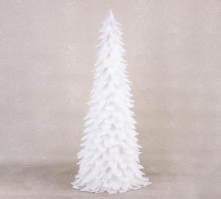 Stromček z páperia, biely, 24x60 cm