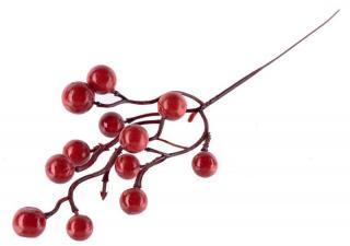 Vetvička Berries, červená, 27 cm, bal. 6 ks