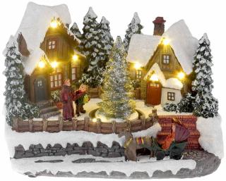 Vianočná dedina, LED, 3xAA, interiér