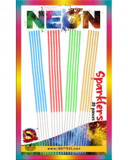Prskavky farebné NEON 28cm 20ks/bal