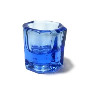 Sklenený pohárik na miešanie farby Farba: modrá