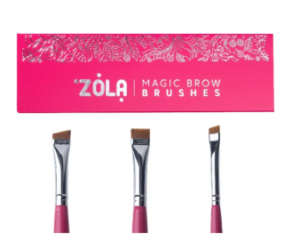 ZOLA set 3 štetcov - tmavo ružová