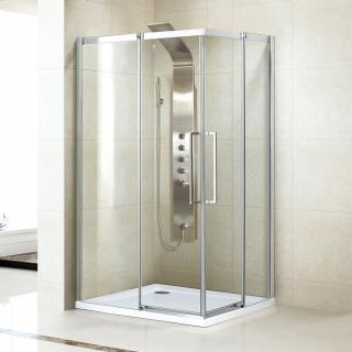 Aquatek - ADMIRAL R14 obdĺžnikový sprchový kút 100 x 80, číre sklo, ľavý (Sprchový kút obdĺžnikový s dvomi zásuvnými dverami)