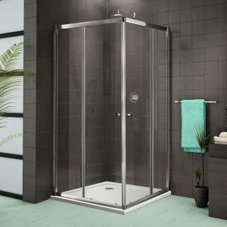 Aquatek - FAMILY A4 90x90 číre sklo (Sprchový kút štvorcový s dvomi zásuvnými dverami)