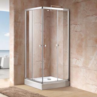 Aquatek - HOLIDAY A4 90x90 číre sklo (Sprchový kút štvorcový s dvomi zásuvnými dverami)