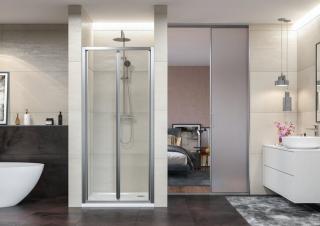 Aquatek - Sprchové dvere DYNAMIC B6 100, PROFIL CHRÓM - SATIN, SKLO ČÍRE (Sprchové dvere so sklápacími dverami)