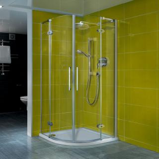 Aquatek - VIP2000 S7 štvrťkruhový sprchový kút 90 x 90, číre sklo (Sprchový kút oblúkový s dvomi otváracími dverami)
