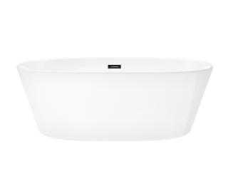 Corsan - Voľne stojaca vaňa E026 Salina - 160 cm s čiernou povrchovou úpravou