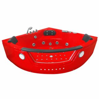 M-SPA - Červená kúpeľňová vaňa TURBO PLUS SPA s hydromasážou 152 x 152 x 56 cm