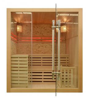 M-Spa - EA4K - Suchá sauna so saunovou pecou pre 4 osoby 180 x 160 x 200 cm s kamenným obkladom
