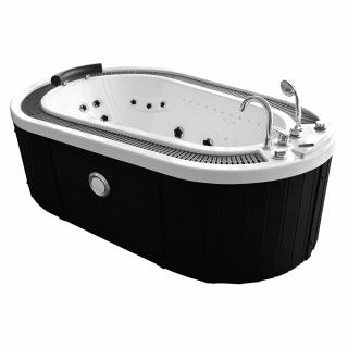 M-SPA - Kúpeľňová vaňa s hydromasážou hnedá s krytom 208 x 135 x 67 cm