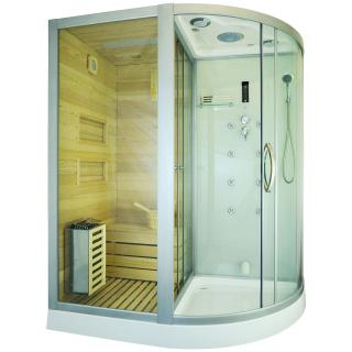M-Spa - Sauna so suchou parou s funkciou hydromasáže BIELA ​​ľavá 180 x 110 x 223 cm 6 kW