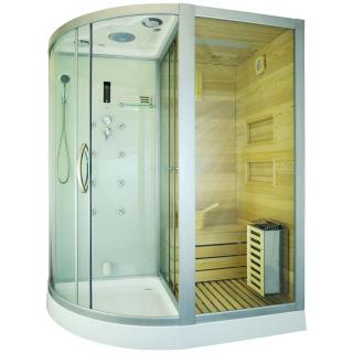 M-SPA - Sauna so suchou parou s funkciou hydromasáže BIELA ​​pravá 180 x 110 x 223 cm 6 kW