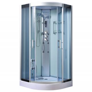 M-SPA - Sprchový box biely s hydromasážou a parnou saunou 513BS 90 x 90 x 215 cm