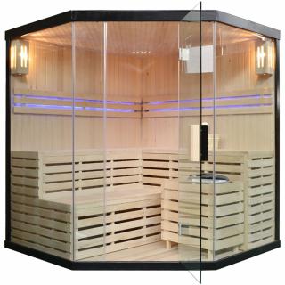 M-SPA - Suchá sauna s pieckou čierna 180 x 180 x 200 cm 6 kW