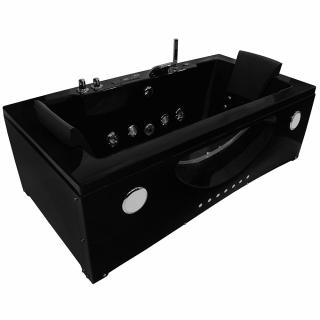 M-SPA - TURBO BLACK kúpeľňová vaňa s hydromasážou 180 x 90 x 61 cm