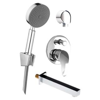 Mereo - Vaňový set: sprchová podomietková batéria, vaňové hubica, ručná sprcha, stenový vývod