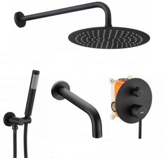 REA - Podomietkový vaňový a sprchový set LUNGO BLACK BLACK + BOX