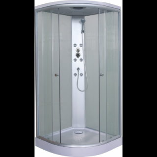 Sanotechnik - QuickLine Punto - sprchový box štvrťkruh 90x90x215cm - biely