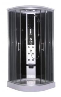 Sanotechnik - QuickLine Scala - sprchový box štvrťkruh 90 x 90 x 215cm - čierny