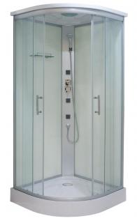 Sanotechnik - TANGO Štvrťkruhový sprchovací box s hydromasážou, 90x90x215 cm, číre sklo CL03