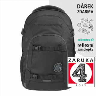 Coocazoo 211460 Školský ruksak coocazoo JOKER, Black Coal + reflexné samolepky z