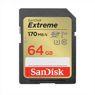 HAMA 121579 SanDisk Extreme 64 GB SDXC Memory Card 170 MB s and 80 MB s, UHS-I,