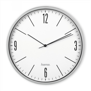 HAMA 186444  Elegante, nástenné hodiny, priemer 30 cm, tichý chod, šedé