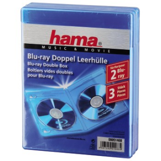 HAMA 51468  obal na 2 Blu-ray disky, modrý, 3 ks v balení (cena za balenie)