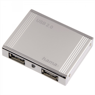 HAMA 78498  USB 2.0 HUB 1:4  Alu Mini , strieborný