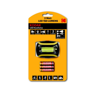 Kodak 227253  LED čelovka Headlamp 150 + 3x AAA Extra Heavy Duty