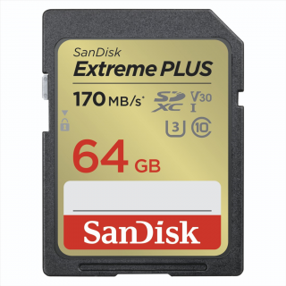 SanDisk 121592  Extreme PLUS 64 GB SDXC Memory Card 170 MB s and 80 MB s, UHS-I,