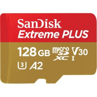 SanDisk 214501  Extreme PLUS microSDXC 128 GB + SD Adapter 200 MB s and 90 MB s